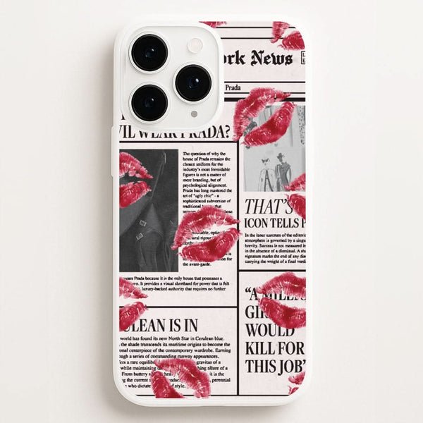 Headline Kisses Phone Case for Apple iPhone, Samsung Galaxy, Huawei and Google Pixel