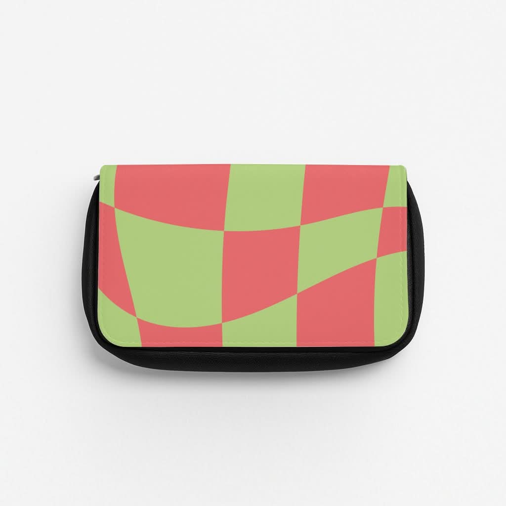 Abstract Red And Green Christmas Pattern Pencil Case