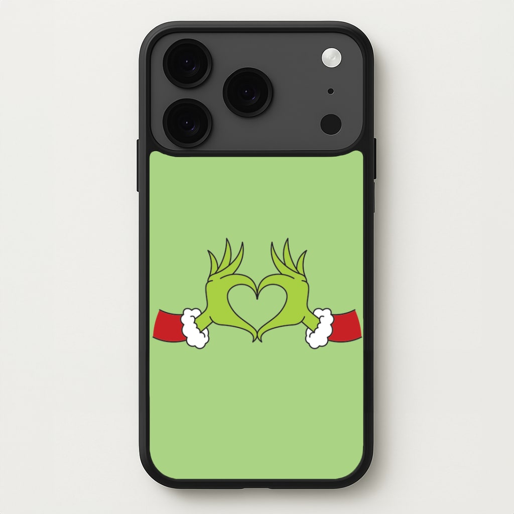 Christmas Green Heart iPhone 17 Pro Max Case