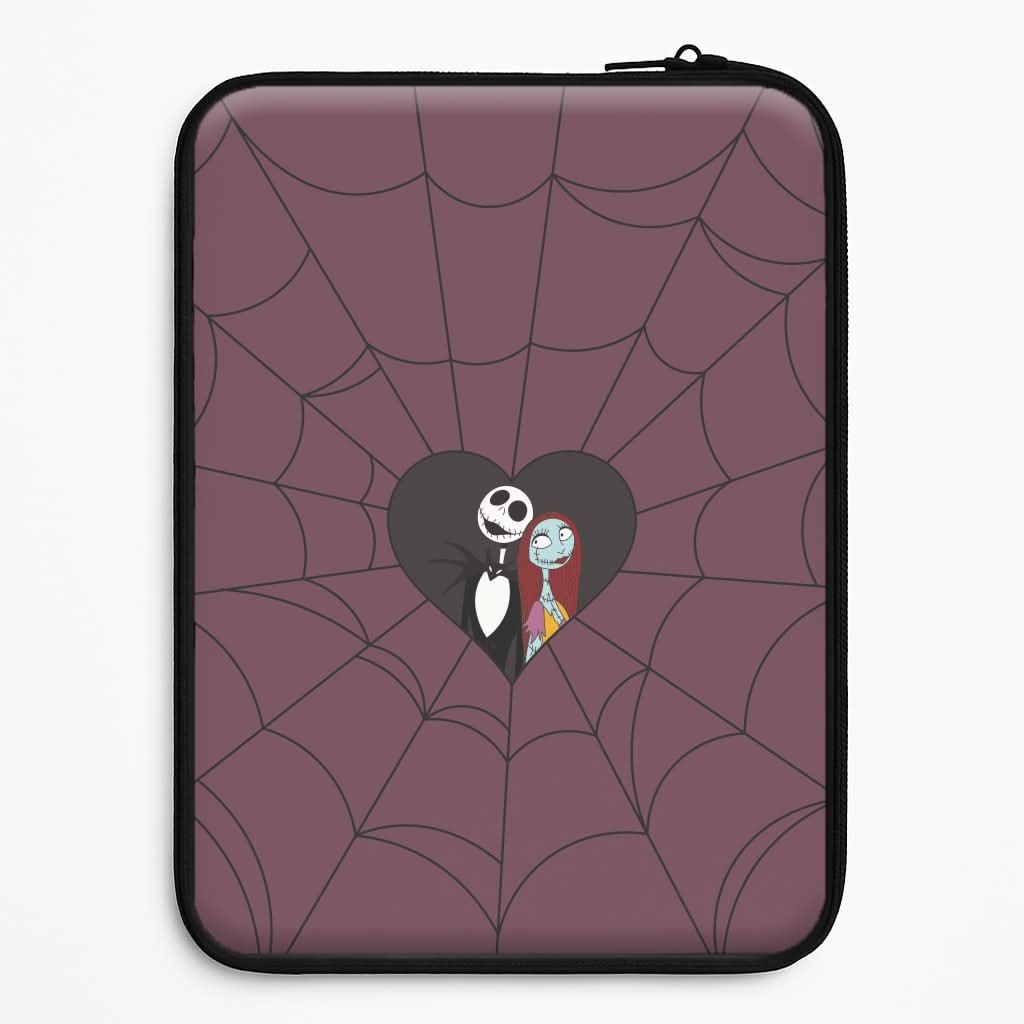 J And S Cobweb Heart Laptop Sleeve