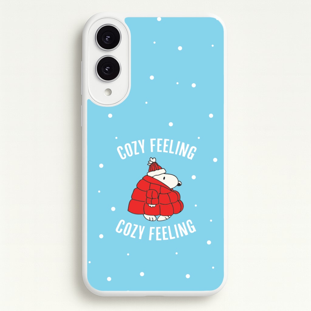 Cozy Feeling Cartoon Beagle Puffer Jacket Galaxy S25 Edge Case