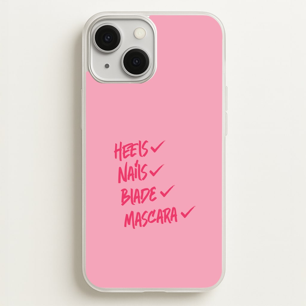 Heels, Nails, Blade, Mascara iPhone 13 Mini Case