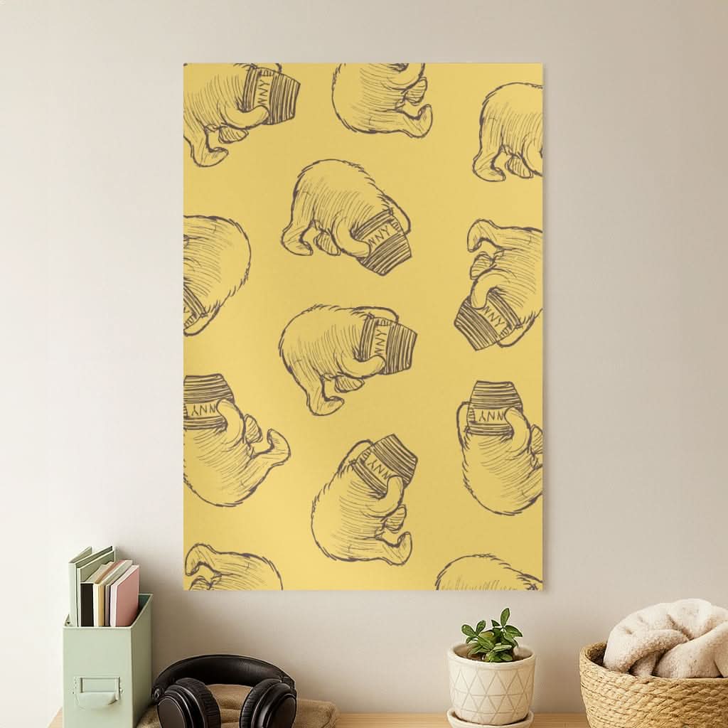Winnie Honey Pot Pattern Poster