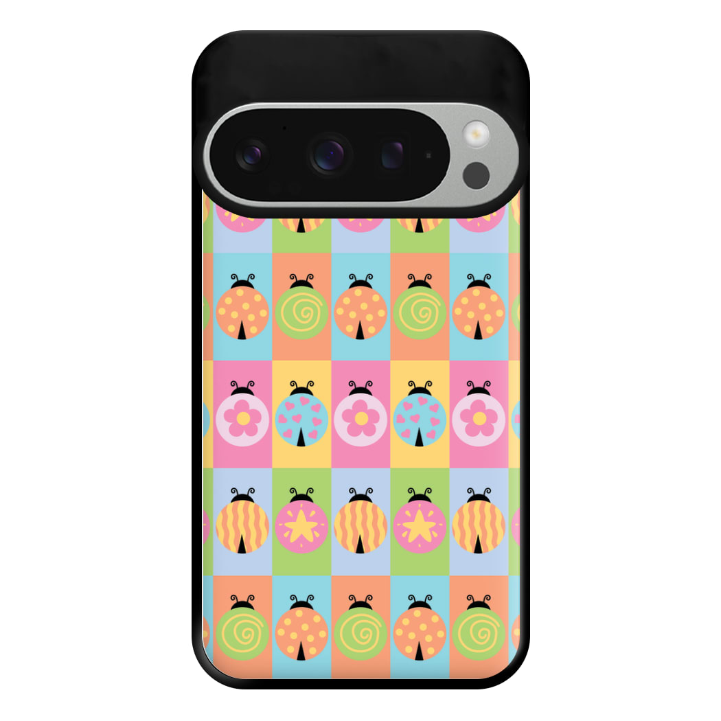 Cartoon Ladybugs Colourful Pattern Google Pixel 9 Pro XL Case