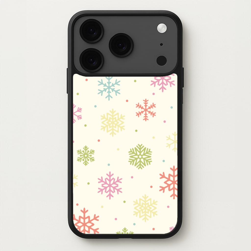 Pastel Snowflakes Pattern iPhone 17 Pro Case