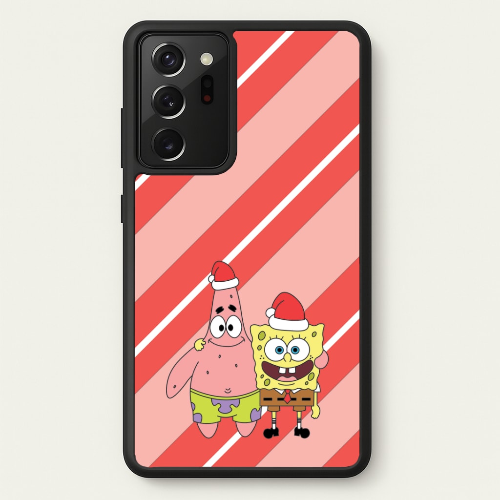 Cartoon Sponge And Starfish Christmas Hats Galaxy Note 20 Ultra Case