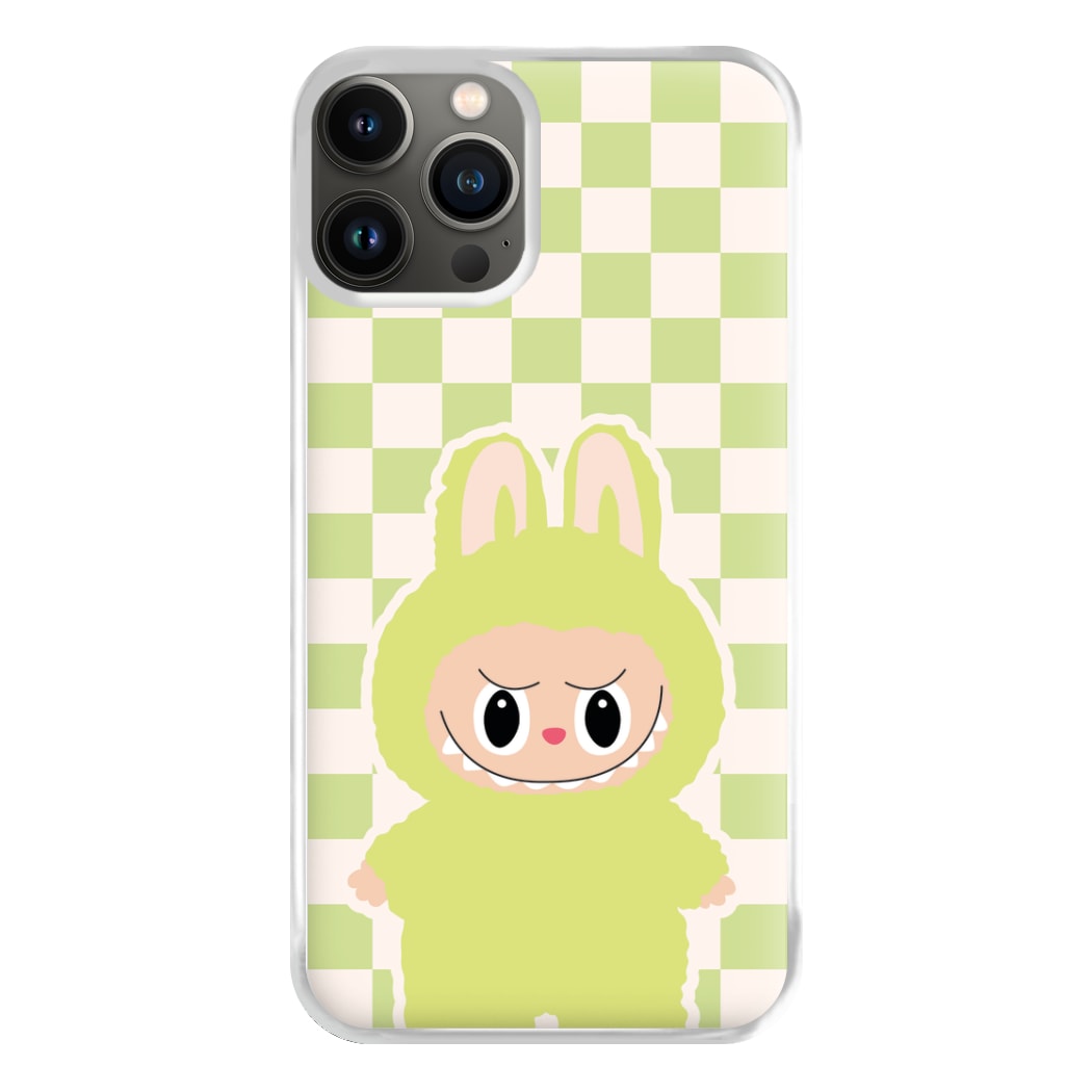 Checkered Cute Green Monster iPhone 11 Pro Case