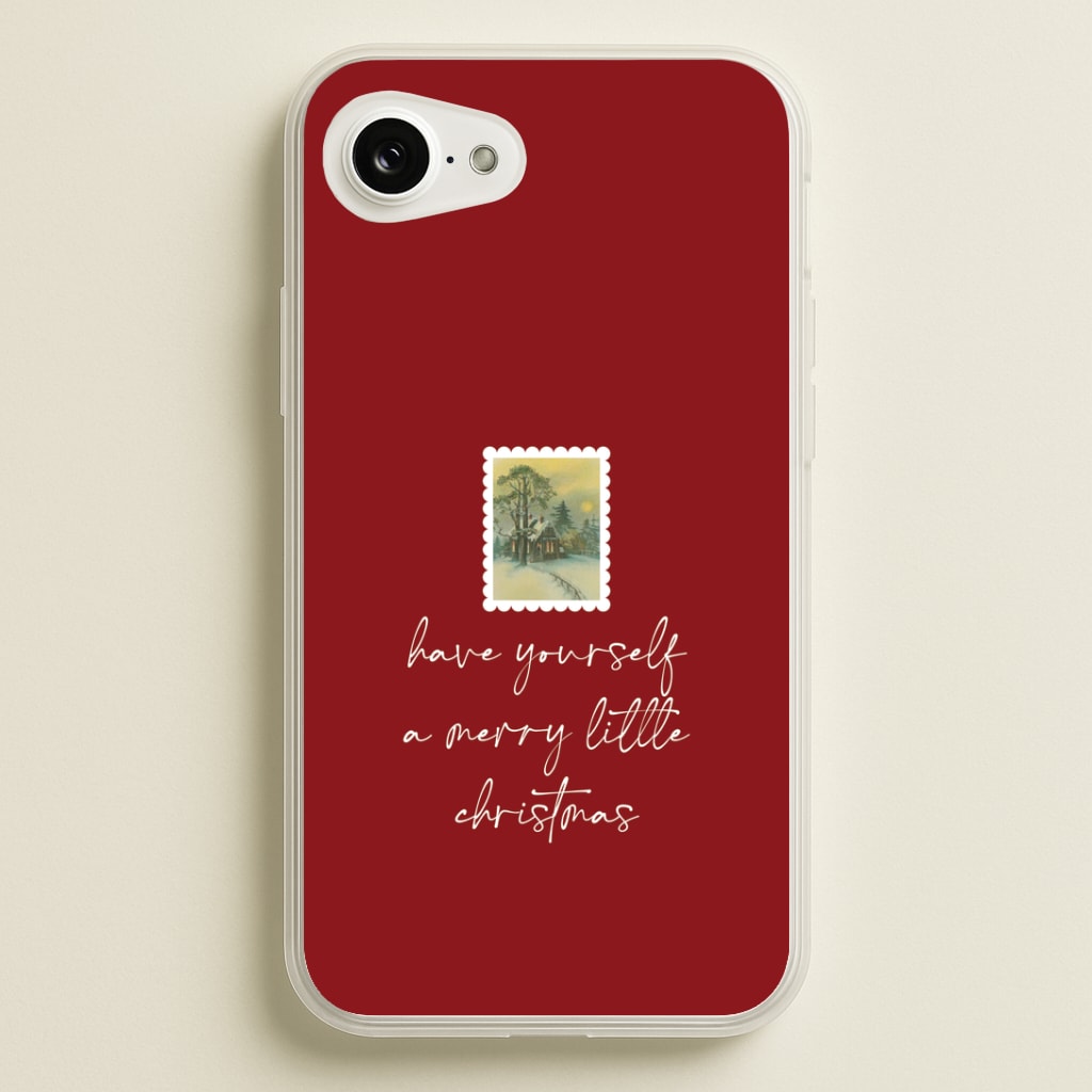 A Merry Little Christmas Stamp iPhone 16e Case