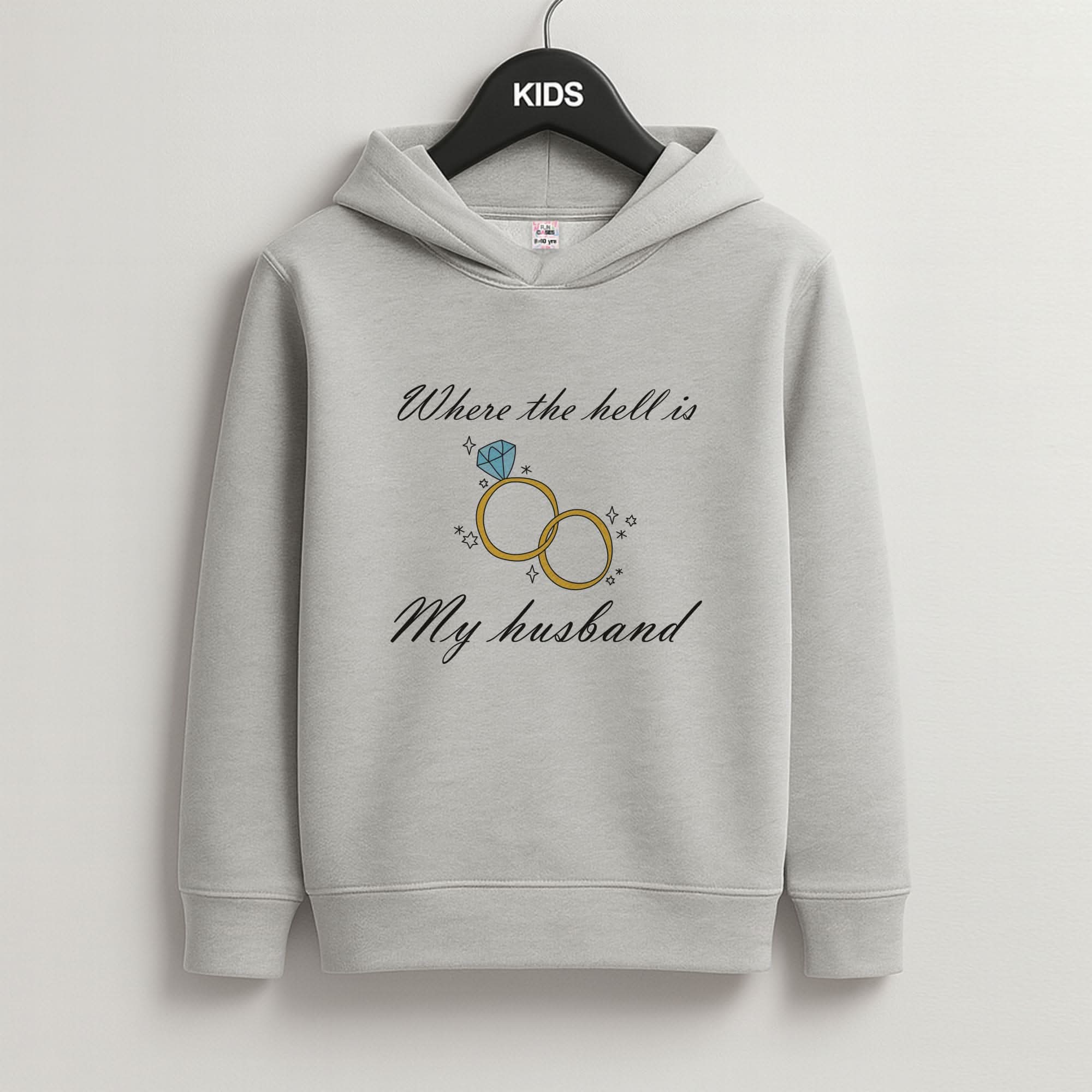 WTHIMH Cartoon Rings Grey Kids Hoodie