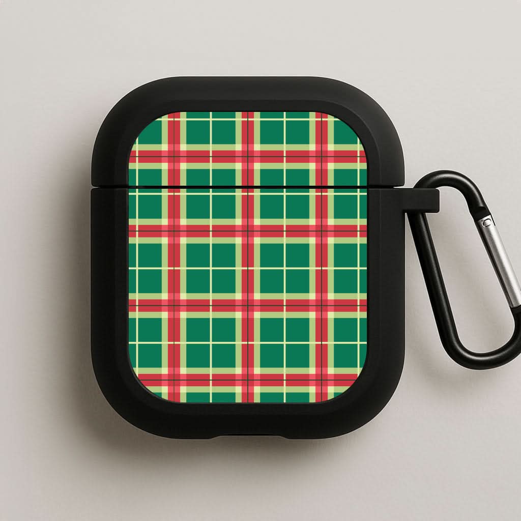 Red And Green Tartan II Christmas Pattern AirPods Case