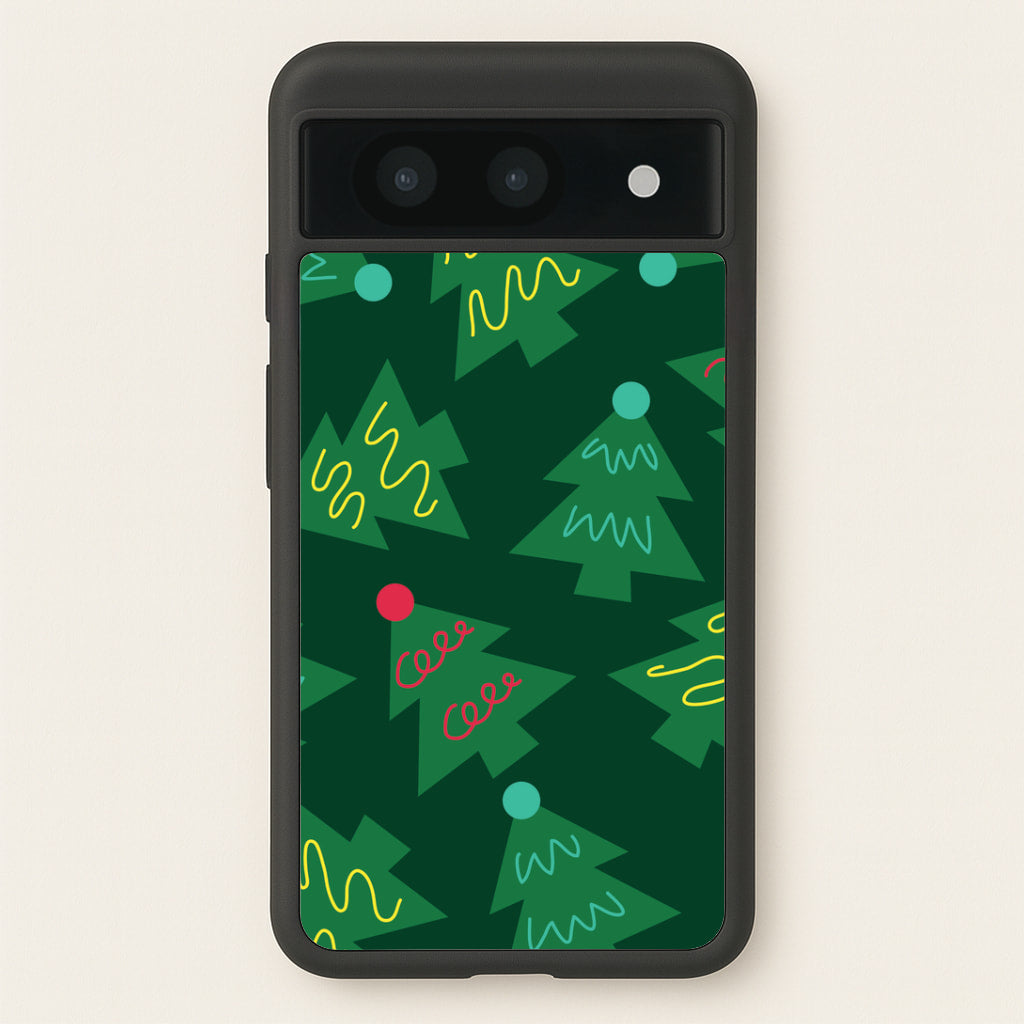 Abstract Christmas Trees Pattern Google Pixel 8a Case