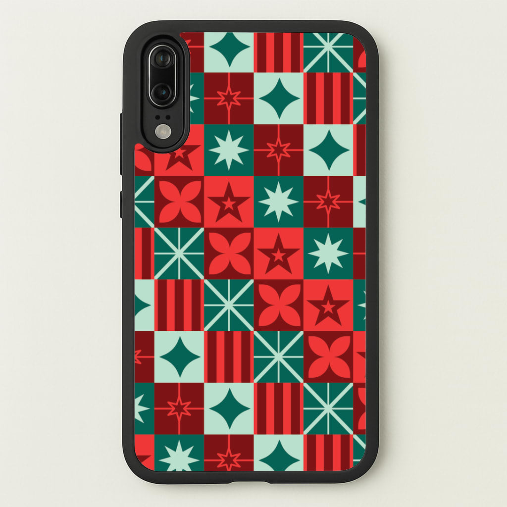 Geometric Square Christmas Pattern Huawei P20 Case