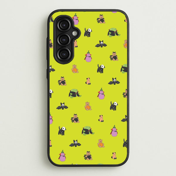 Halloween Plushies Pattern III - Halloween Galaxy A14 Case