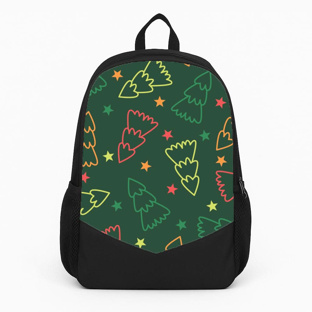Colourful Christmas Tree Outlines Pattern Backpack