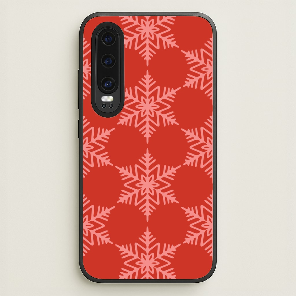 Red Giant Snowflakes Christmas Pattern Huawei P30 Case