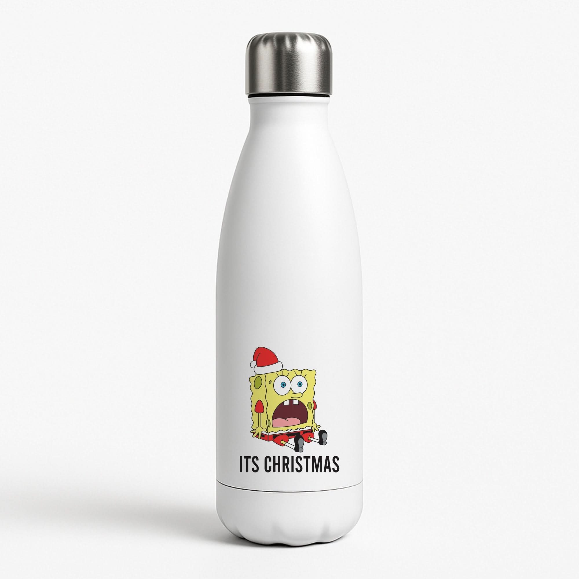 It's Christmas Cartoon Sponge Water Bottle