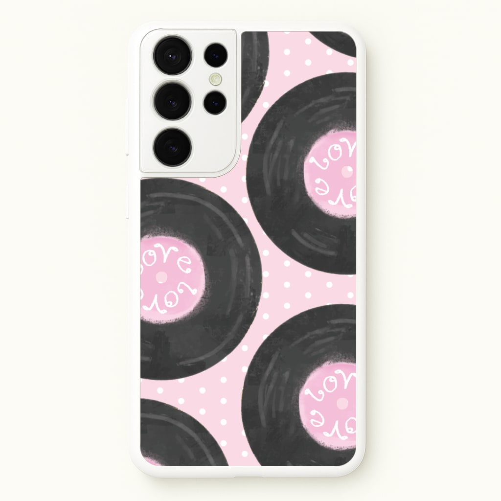 Thrifted Vinyl Polka Pattern Galaxy S21 Ultra Case