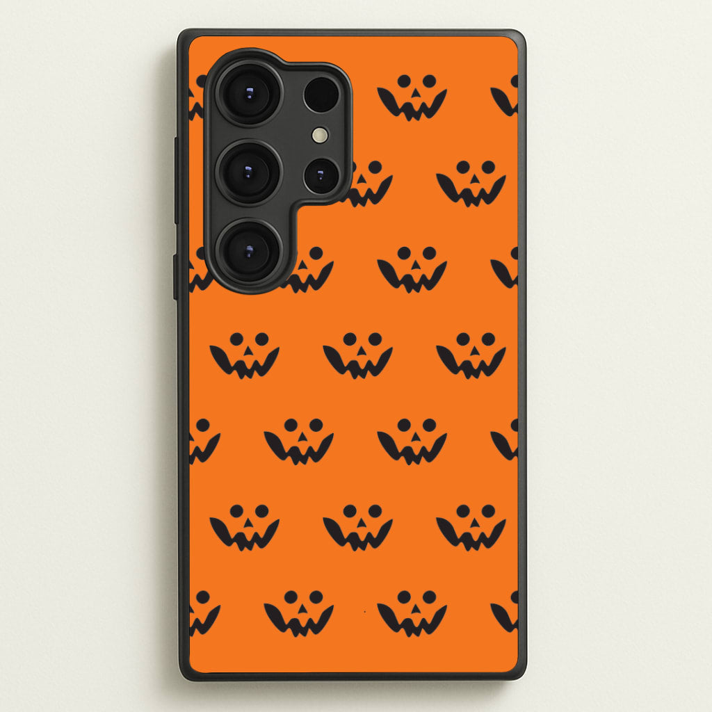 Carved Pumpkin Face Pattern Galaxy S25 Ultra Case