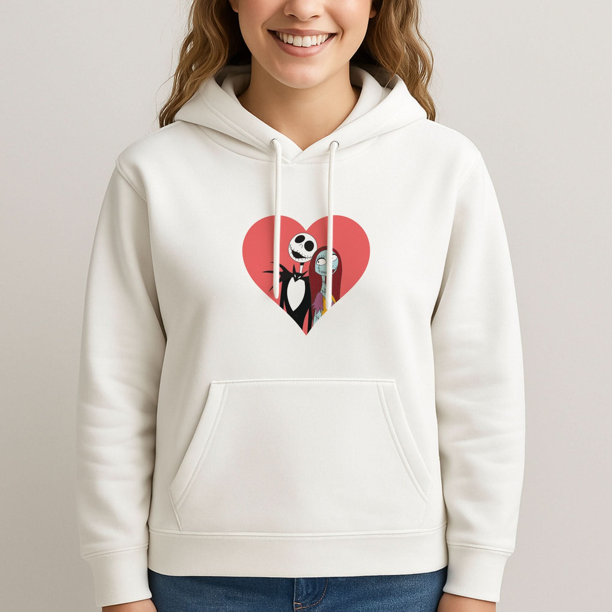 J And S Heart Womans Hooded Sweatshirt