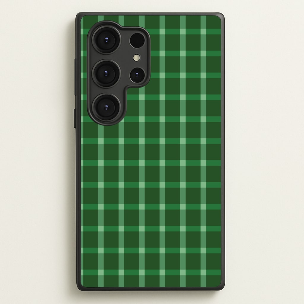 Dark Green Tartan Christmas Pattern Galaxy S25 Ultra Case