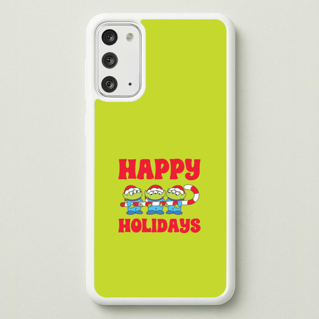 Happy Holidays Cute Green Aliens Galaxy Note 20 Case