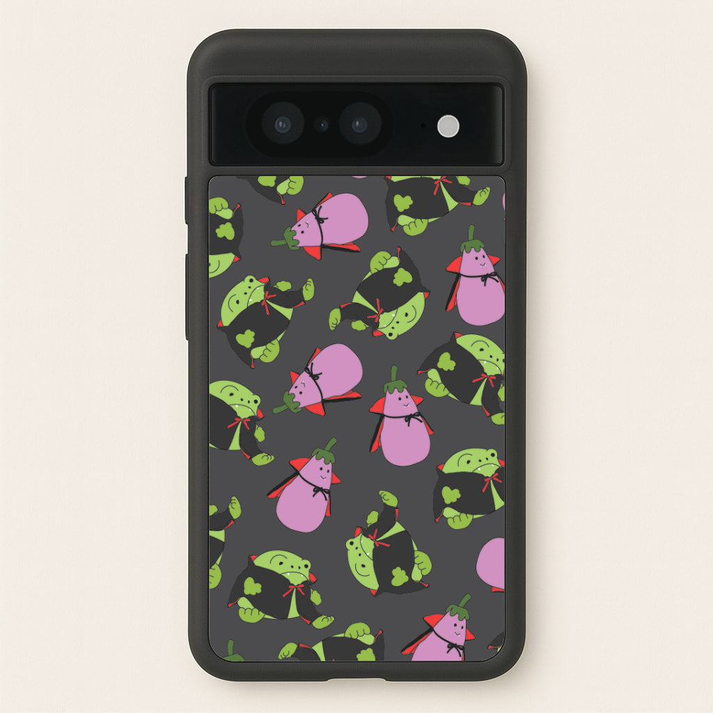 Vampire Frogs And Vegetables Pattern - Halloween Google Pixel 8 Case