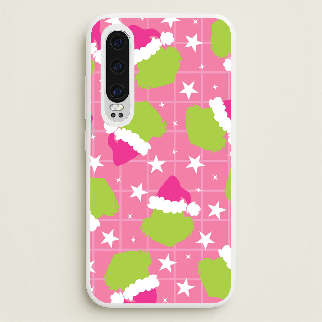 Pink Green Creature Xmas Pattern Huawei P30 Case
