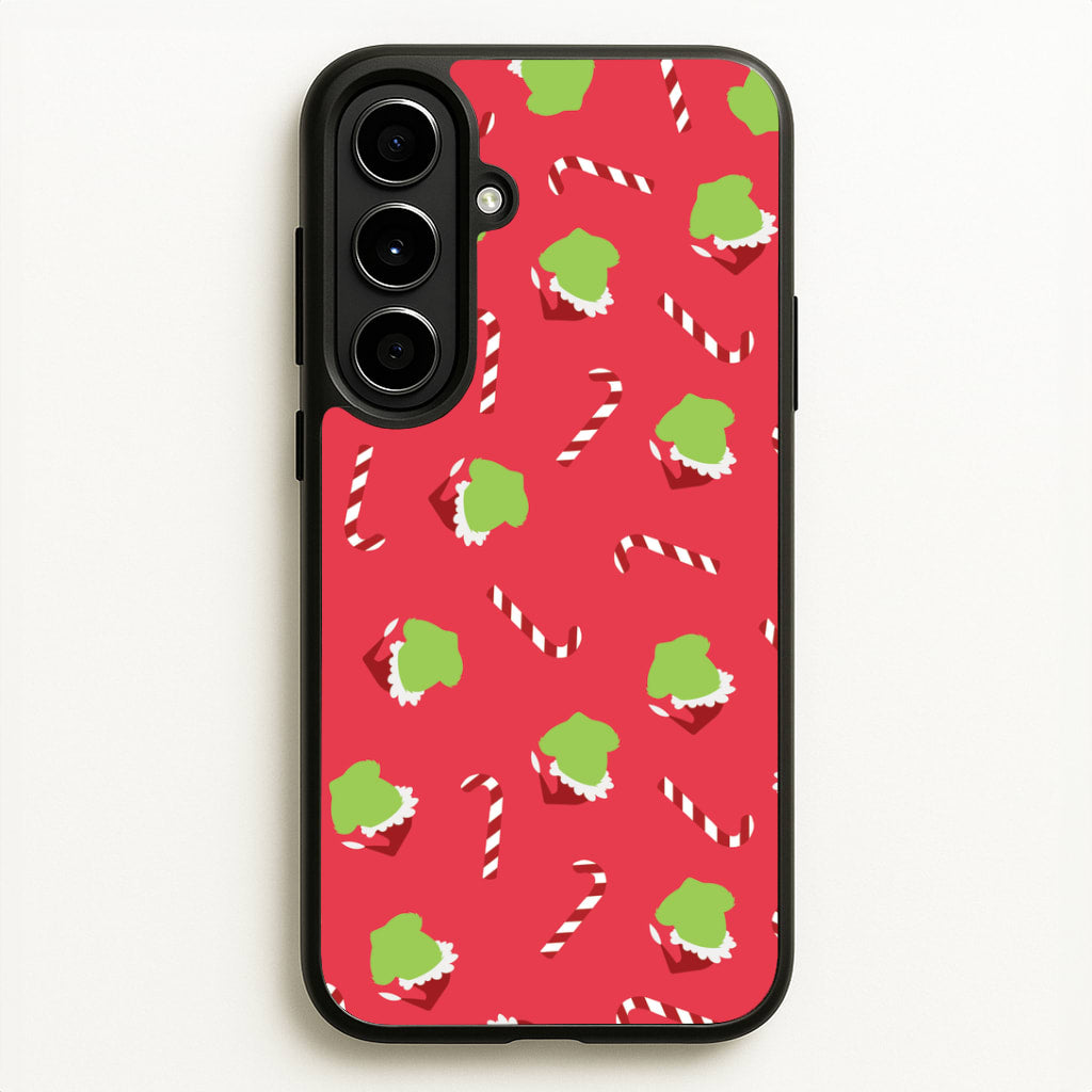 Green Creature And Candy Canes Pattern Galaxy A56 Case