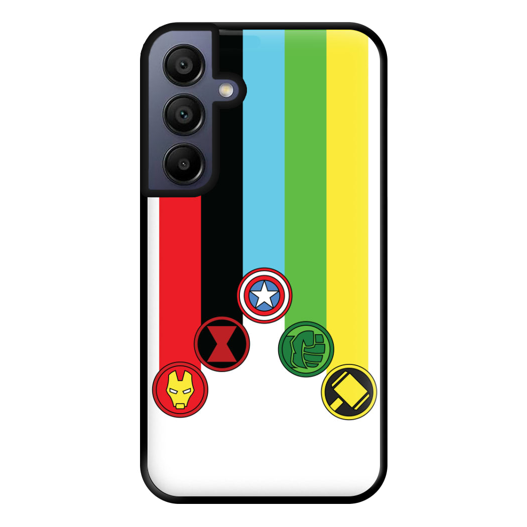 Superhero Team Colourful Symbols Galaxy A15 Case