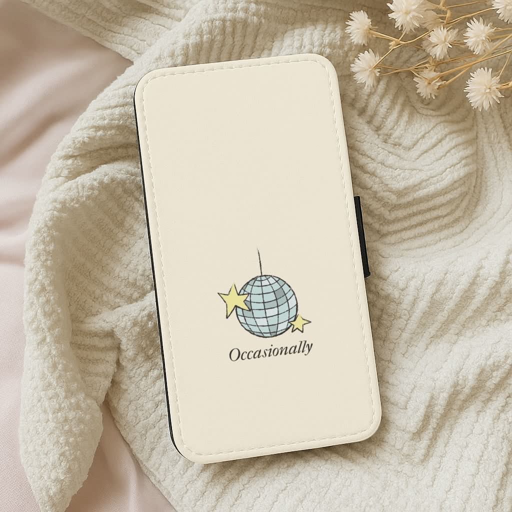 Ocasionally Discoball Leather Phone Case