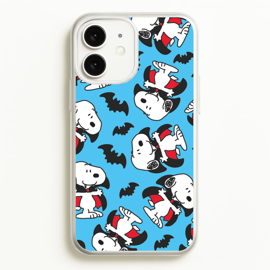 Cartoon Beagle Vampire And Bats Pattern iPhone 11 Case