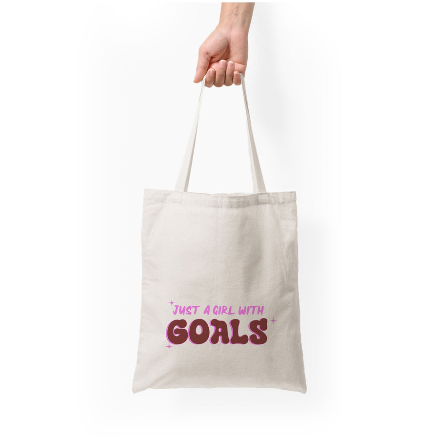 Just A Girl With Goals - Aesthetic Quote Tote Bag