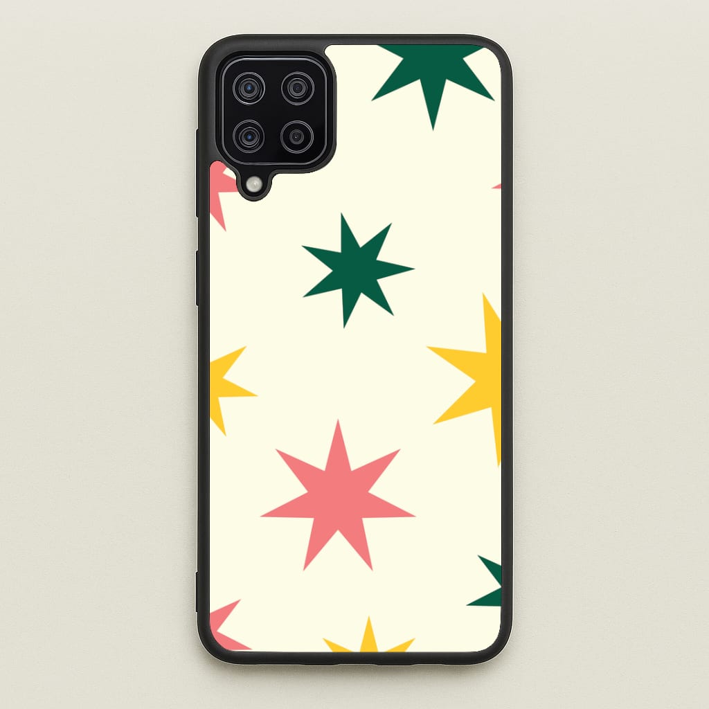 Colourful Christmas Stars Pattern Galaxy A12 Case