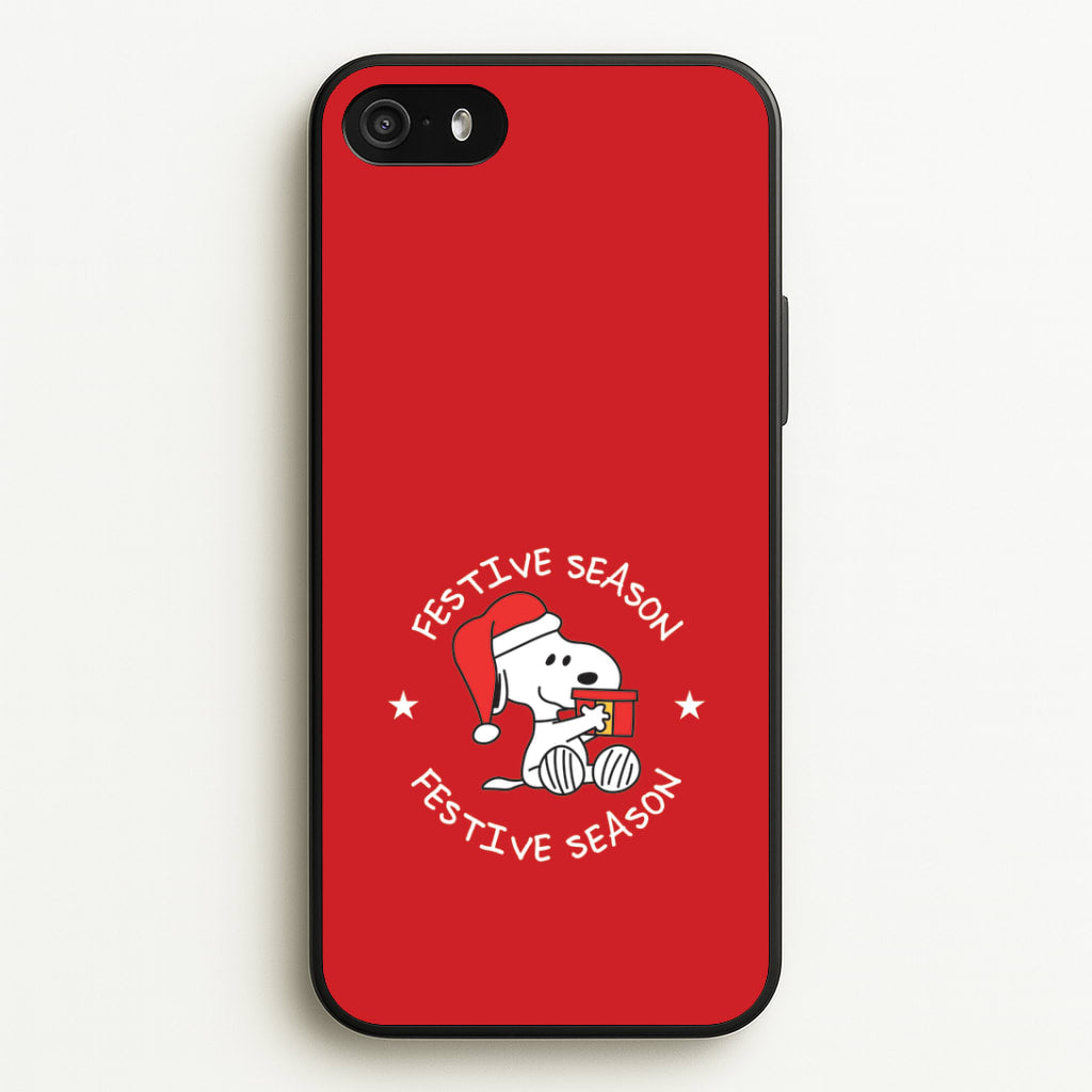 Cartoon Beagle Festive Season iPhone 5 / 5s / SE 2016 Case