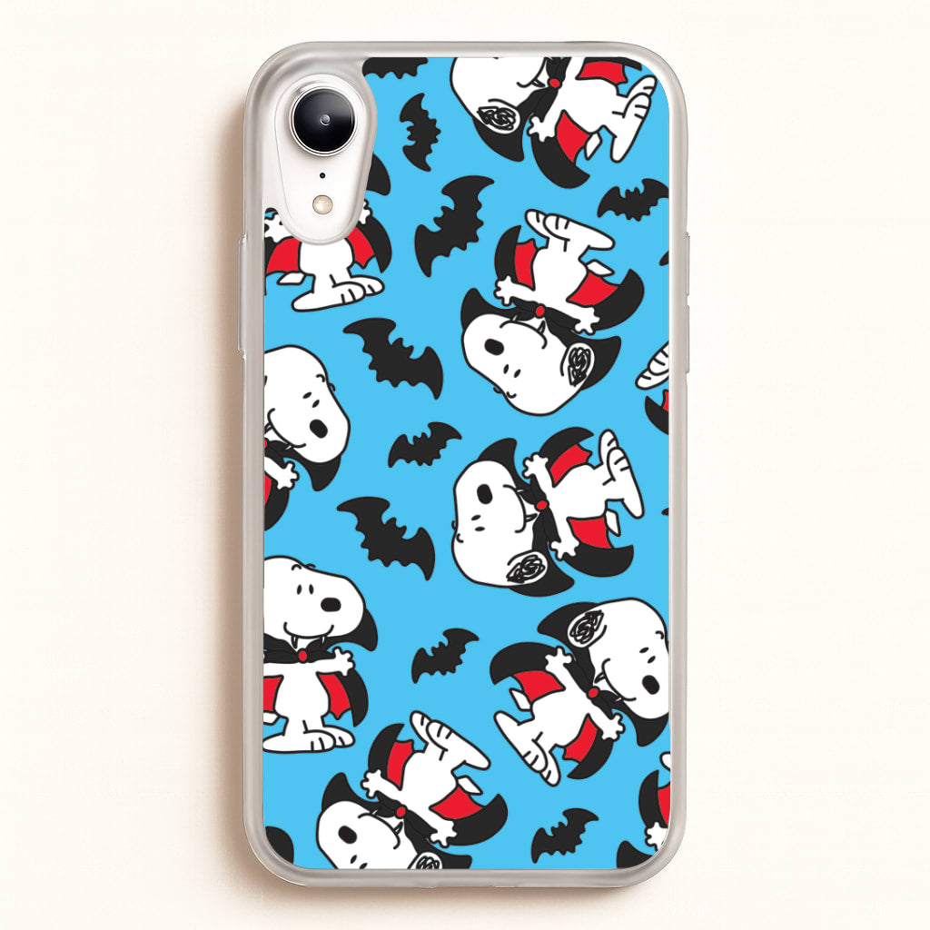 Cartoon Beagle Vampire And Bats Pattern iPhone XR Case