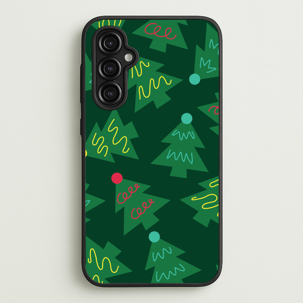 Abstract Christmas Trees Pattern Galaxy A14 Case