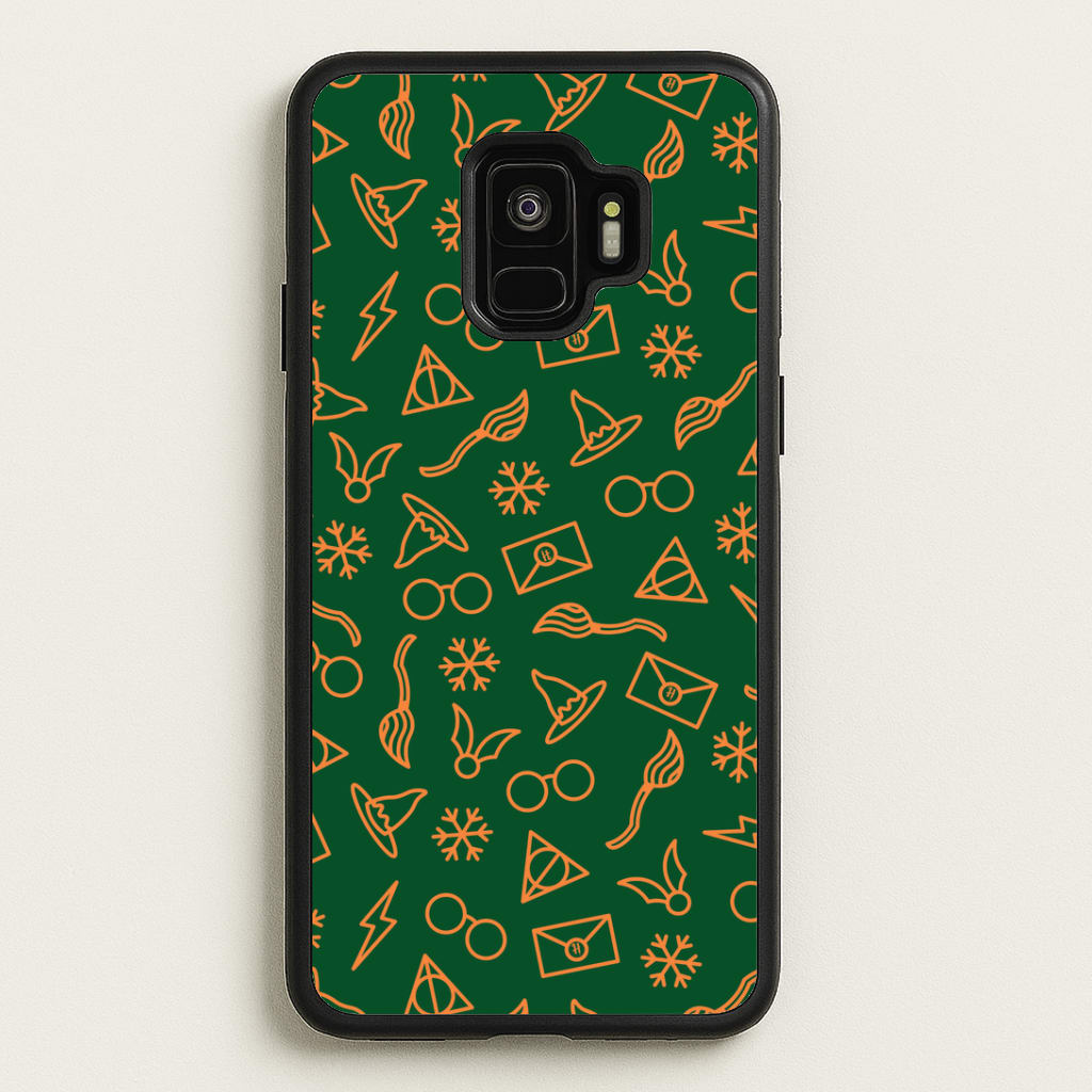 Christmas Wizard Icons Pattern Galaxy S9 Case