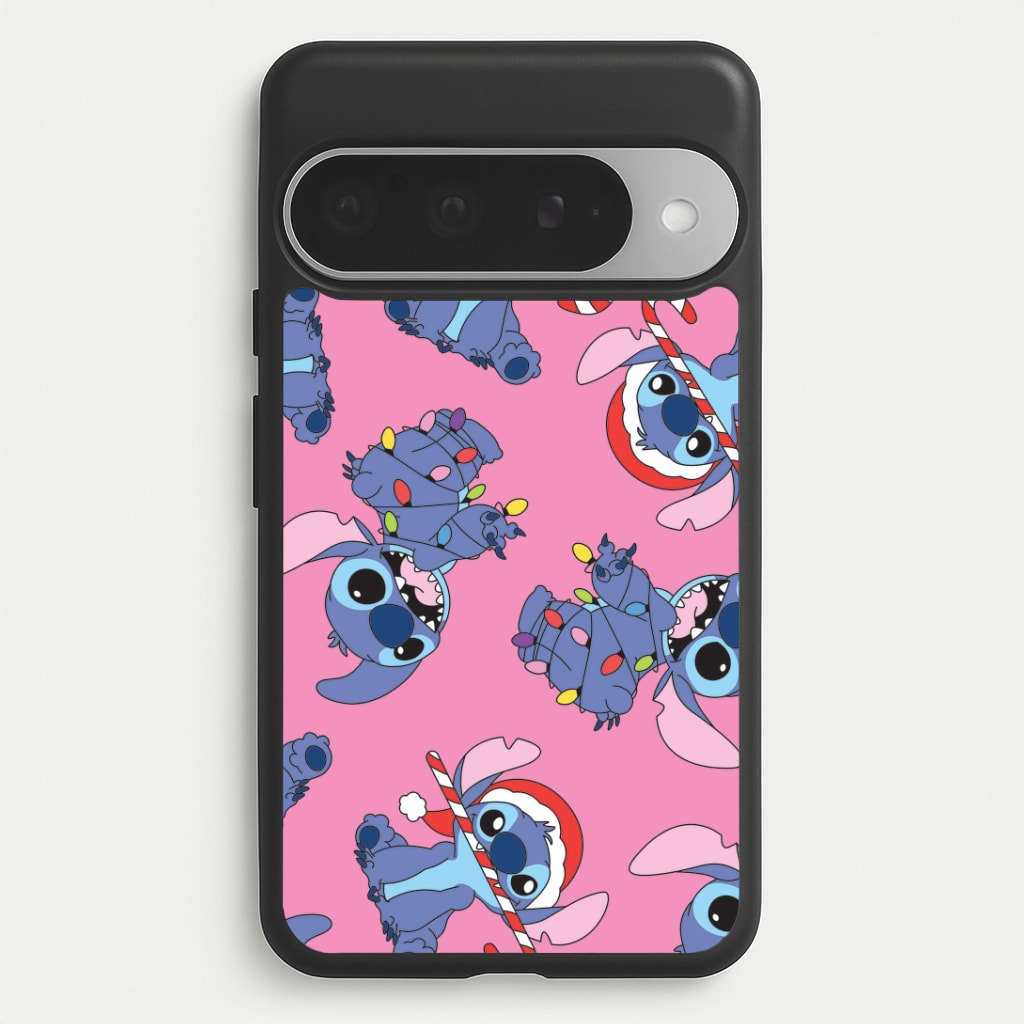 Christmas Cute Blue Alien Pattern Google Pixel 10 Pro XL Case