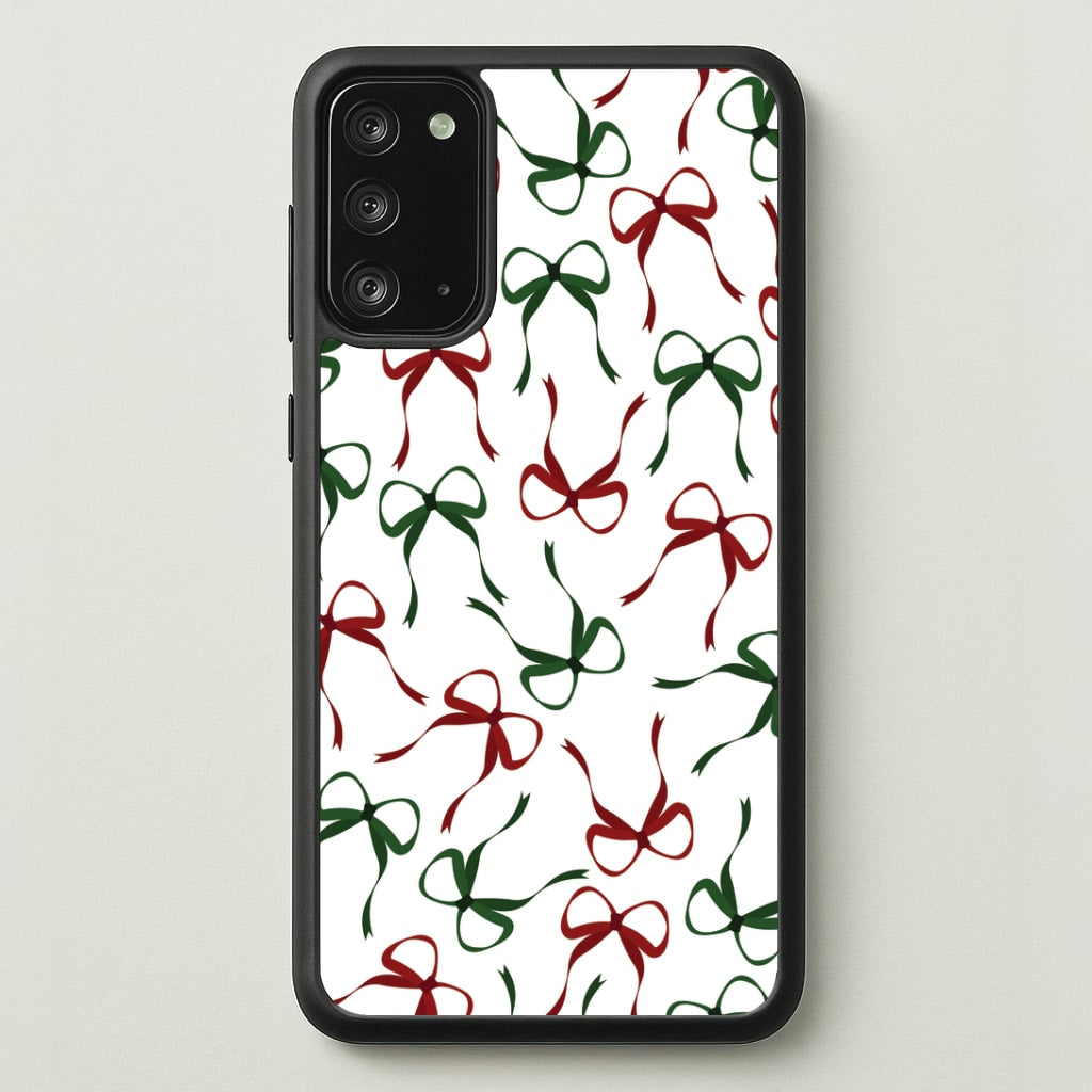 Red And Green Coquette Christmas Bows Pattern Galaxy Note 20 Case