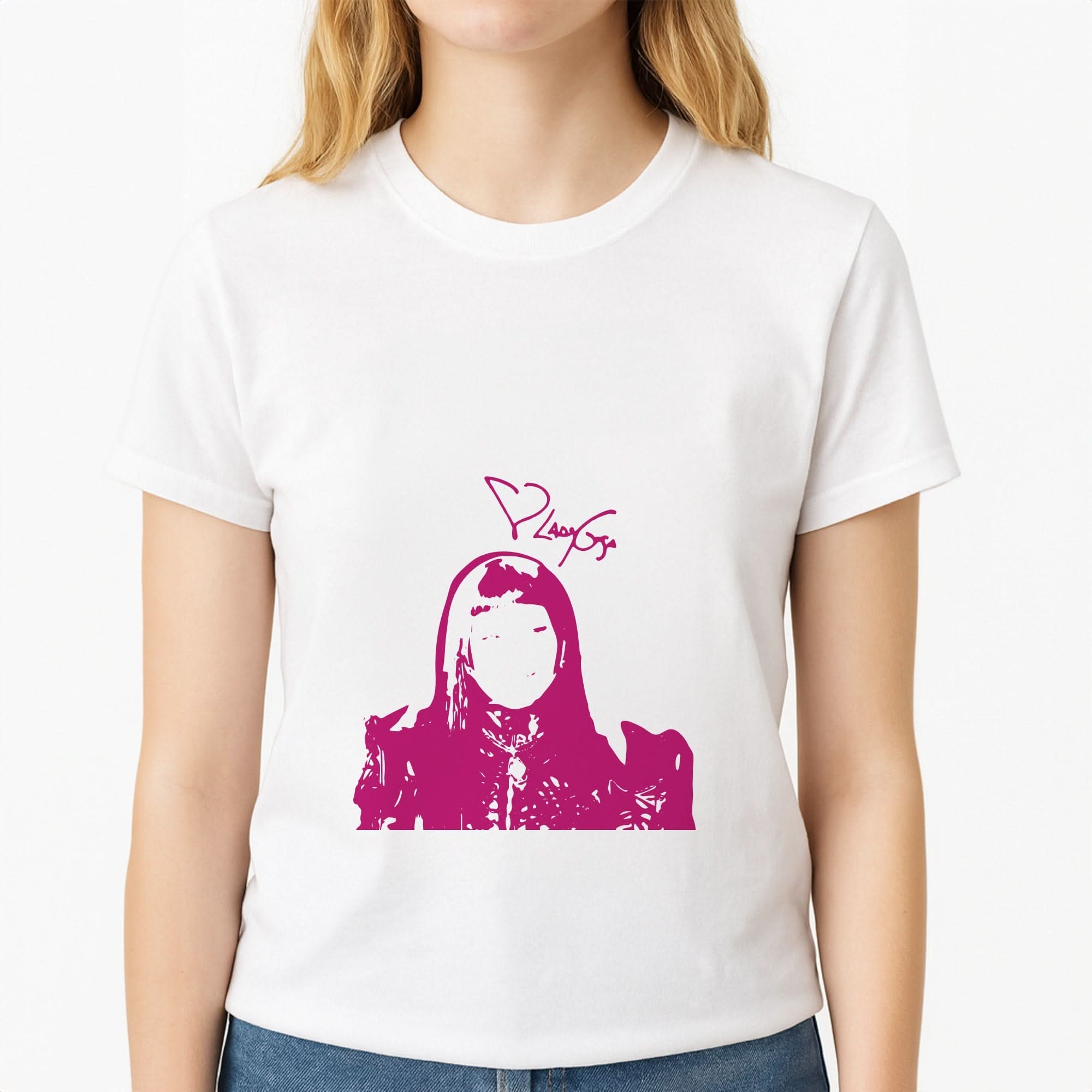Pink Gaga Silhouette Womens T-Shirt