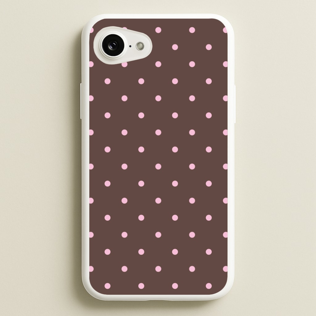 Chocolate & Strawberry Polka Dots iPhone 16e Case
