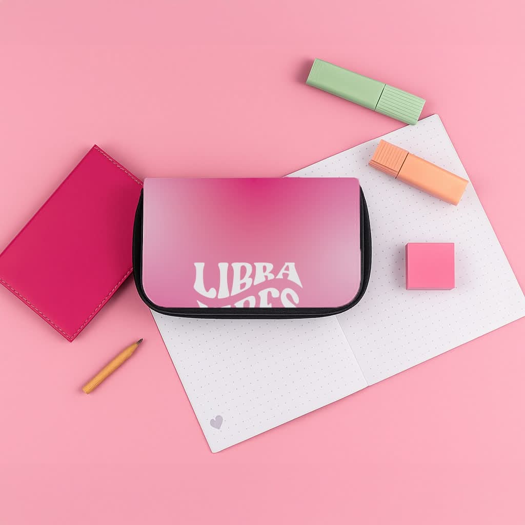 Libra Vibes Gradient Zodiac Pencil Case