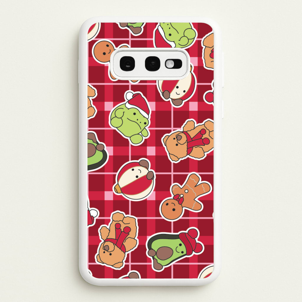Christmas Plushies Tartan Pattern Galaxy S10e Case