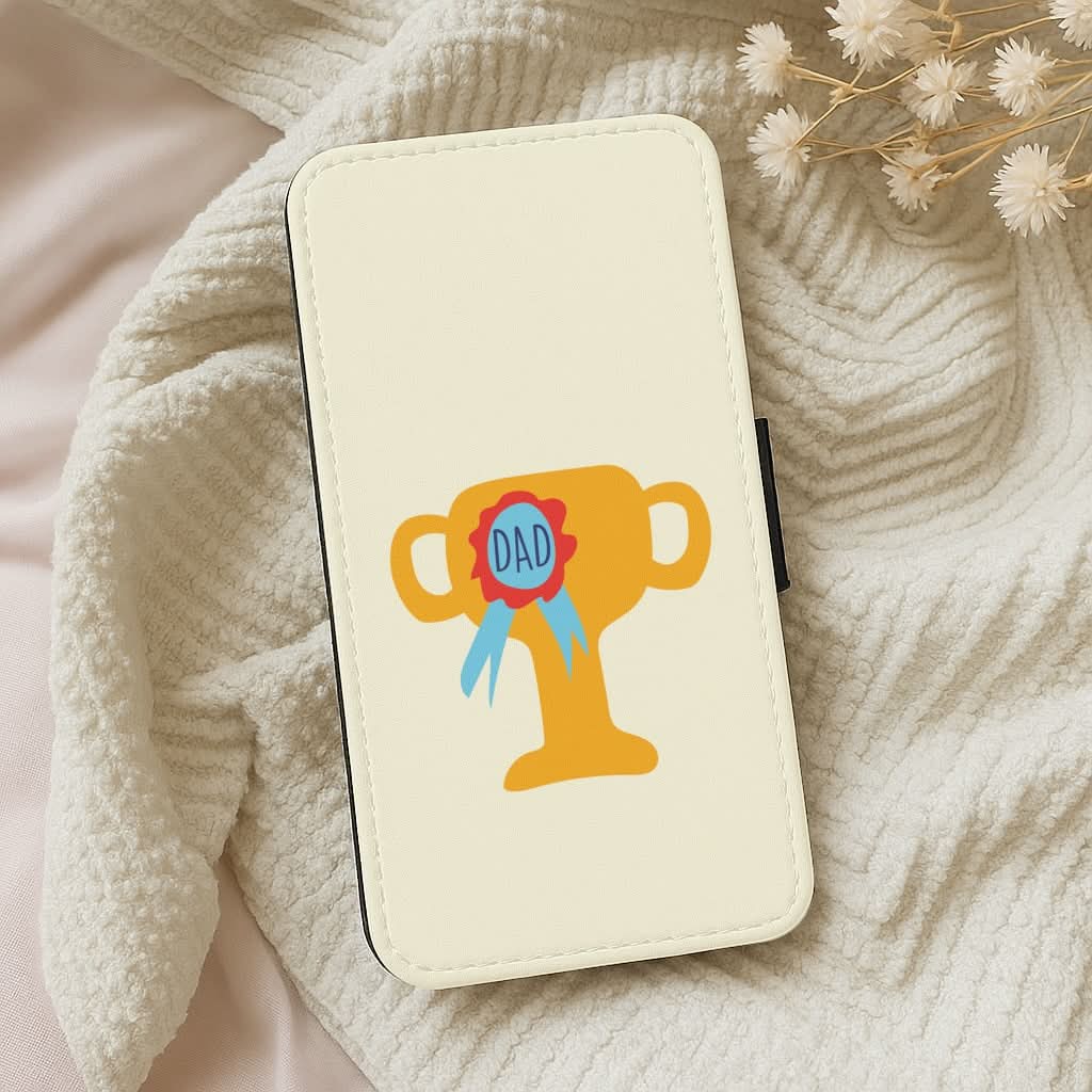 Cartoon Dad Trophy Leather Phone Case