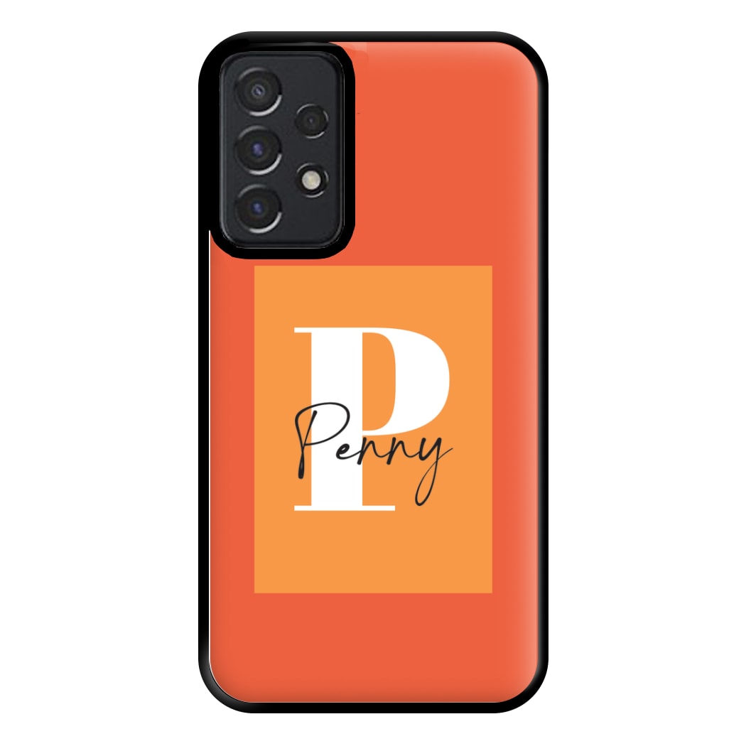 Orange Personalised Name Galaxy A52 / A52s Case