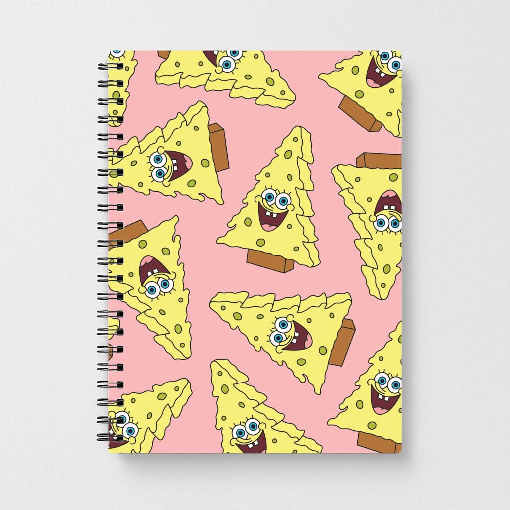 Christmas Tree Cartoon Sponge Pattern Notebook