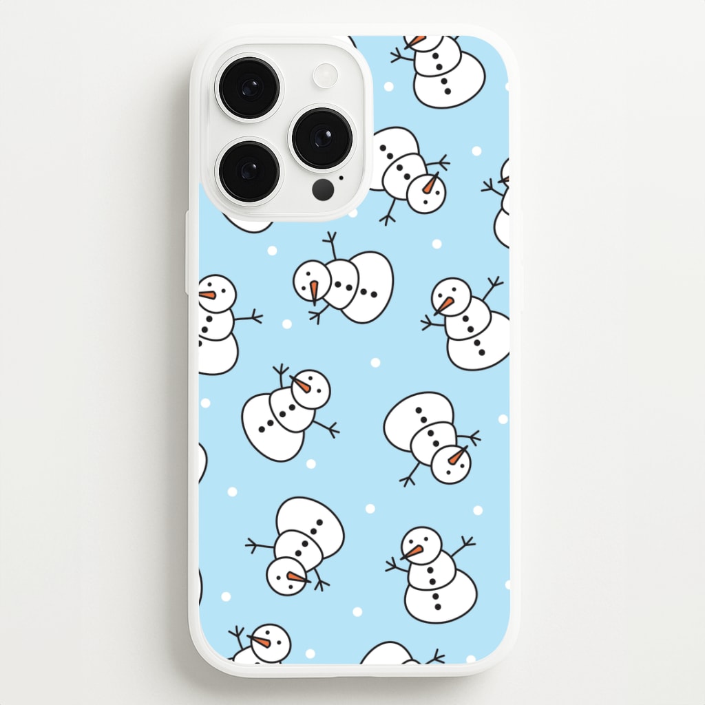 Cartoon Snowmen Pattern iPhone 13 Pro Max Case