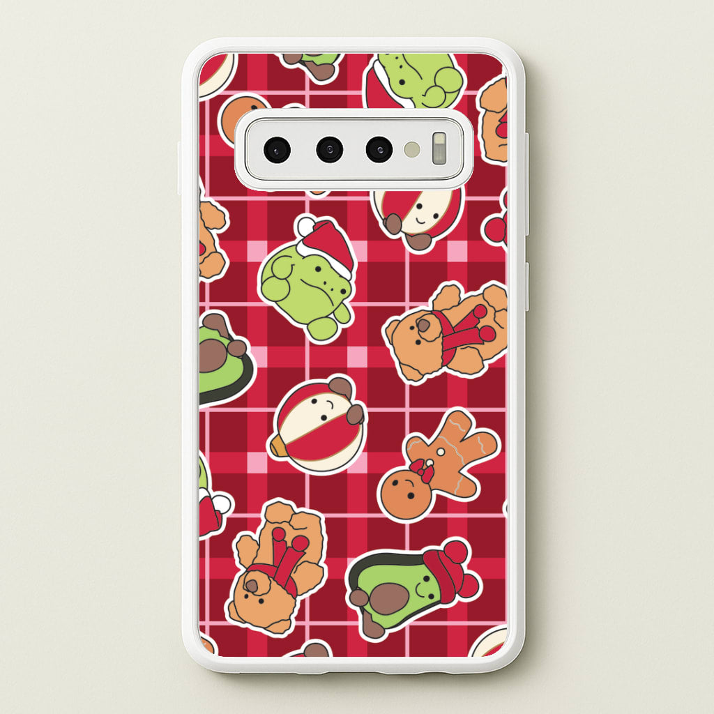 Christmas Plushies Tartan Pattern Galaxy S10 Case