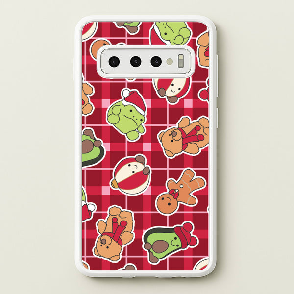 Christmas Plushies Tartan Pattern Galaxy S10 Case