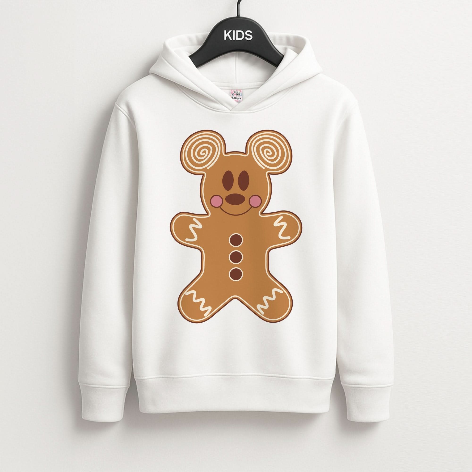 Cartoon Mouse Gingerbread Kids Hoodie